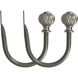 MERIVILLE Set of 2 Decorative Window Curtain Holdbacks for Draperies, Gunmetal