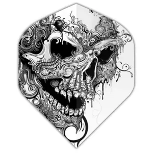 Harrows Darts Alchemy Hallucination Flights - 3-Pack, Striking Skulls Design, Bold Graphics, Essential Darts Gear