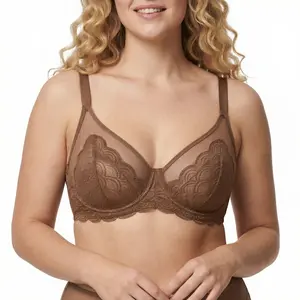HSIA Mermaid Scales Lace Unlined Full Coverage Plus Size Underwire Bra