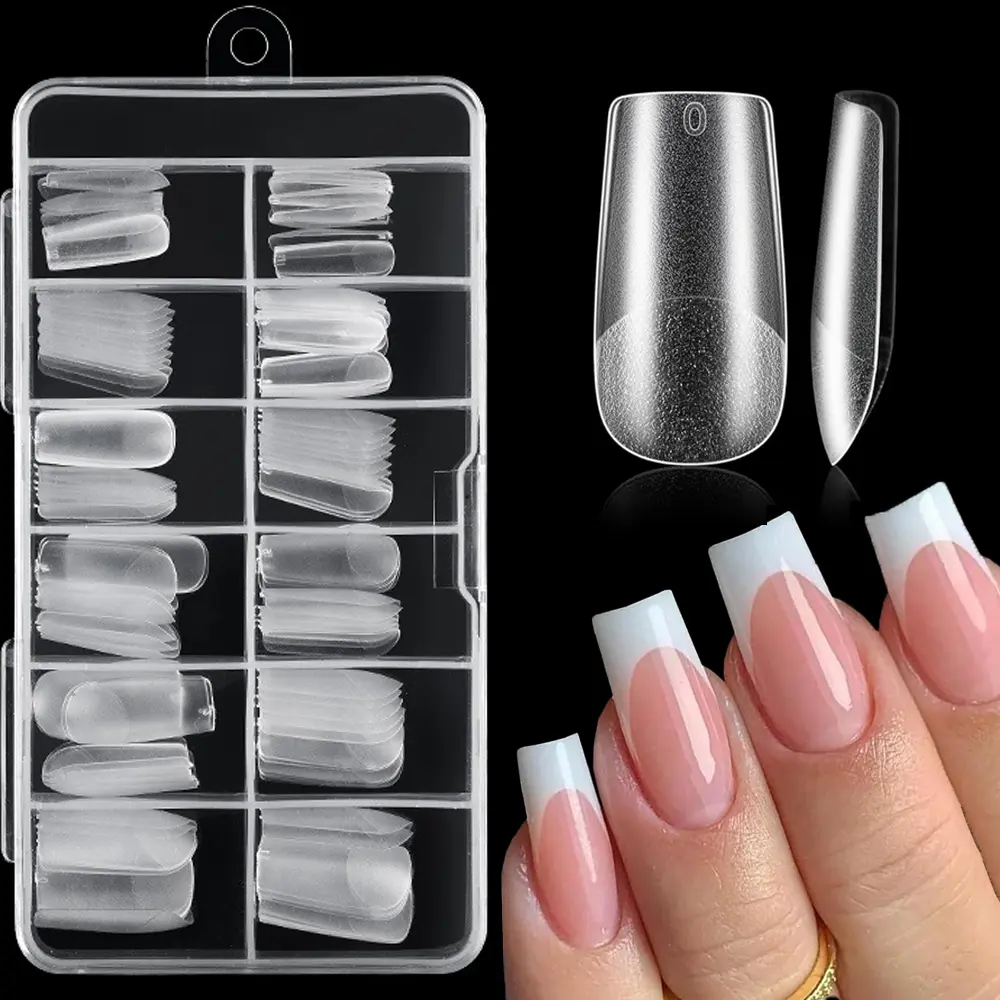120Pcs Square Nail Tips, Full Matte Medium Square Gel Nails Tips Pre-shape Full Cover Acrylic False Nails No Need to File for French Nail Extension Home DIY Salon 12 Sizes Stylish Acrylic Nails Square Fake Nails