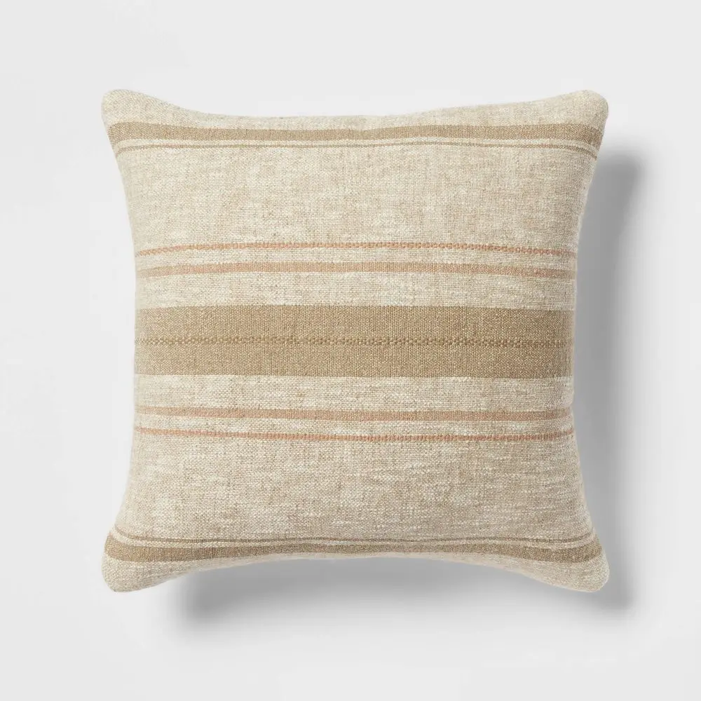 Euro Traditional Woven Stripe Decorative Throw Pillow Green - Threshold Euro Traditional Woven Stripe Decorative Throw Pillow Green - Threshold