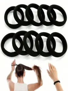 20/50/100pcs Large Elastic Hair Ties Ponytail, Thick Seamless Hair Bands, Suitable for Women and Girls, Durable Casual Hair Accessories