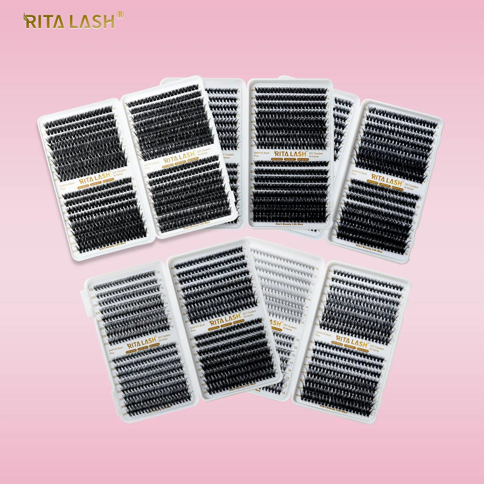 Individual False Eyelashes Diy Cluster Lashes, 640pcs/box Natural Look Eyelash Extensions, Self Grafting Curly False Eyelashes, Full Volume Eyelash fo