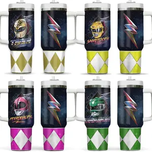 [Collection] Elysian Sip - Power Ranger Movie Custom 40oz Tumbler High-Quality Insulated Tumbler, Superhero Action Tumbler With Handle, Movie Fan Gift Tumbler, Leakproof Travel Mug.