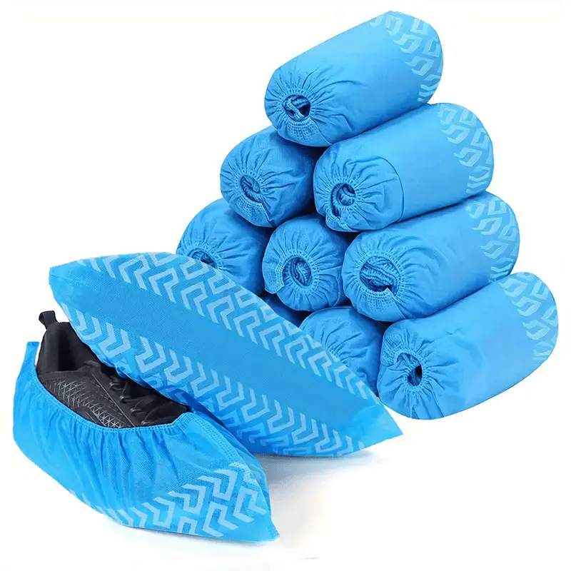 30 Pairs of Disposable Shoe Cover Non- Thickened Dust-proof Non-slip Printed Plastic Coated PE Foot Cover Indoor and Outdoor Waterproof Shoe Cover