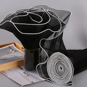 Flower Wrapping Net (1 Set), Artificial Pearl Decor Flower Wrapping Net, Decorative Flower Wrapping Net for Wedding Party, Gift Wrapping Supplies