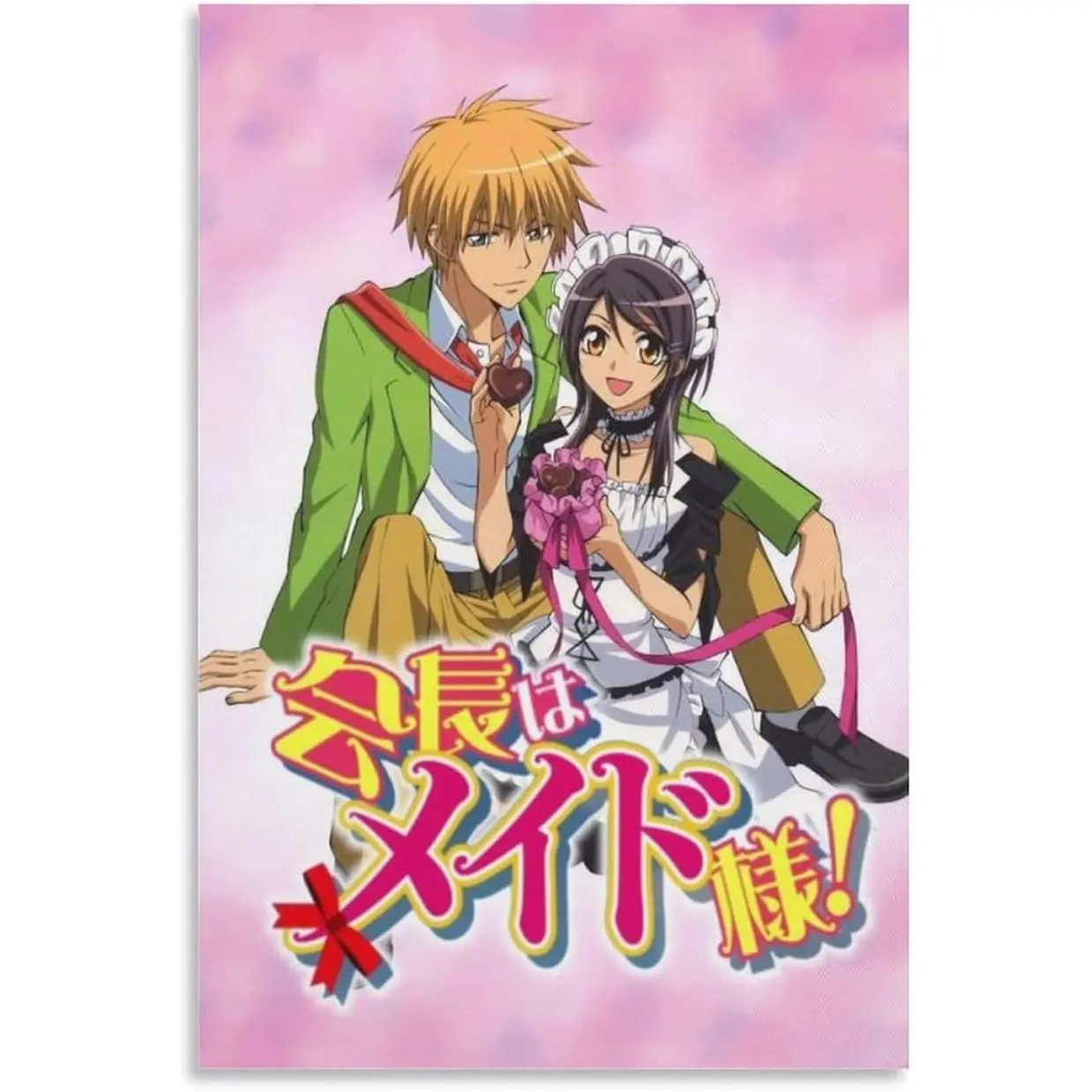 Maid Sama Anime Art Poster - Frame-Style Abstract Art Wall Decor with Deep Blues, Vibrant Contemporary Oil Painting Print for Living Room, Office Home Interior Decoration
