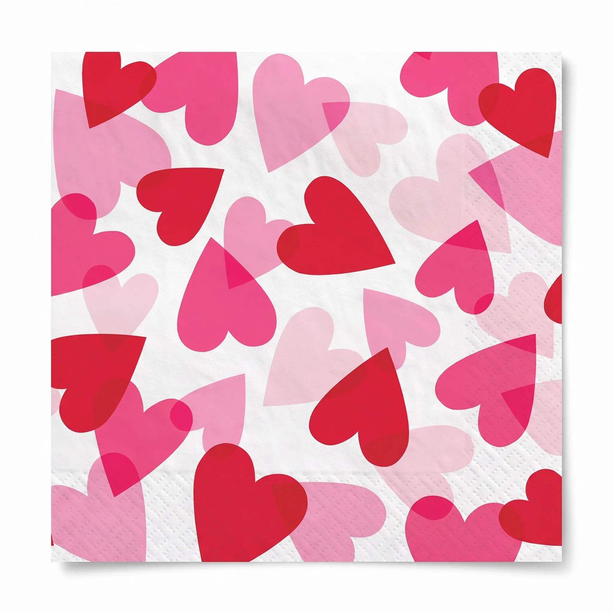 Valentine's Day Heart Party Paper Lunch Napkins - 6.5 In. x 6.5 In. - 40 Pack