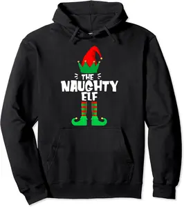 Naughty-Elf Matching Family Group Christmas Party Pajamas Pullover Hoodie - 41B0818SJ6GC