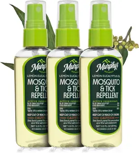 Murphy's Naturals Mosquito & Tick Bug Repellent Spray, Oil of Lemon Eucalyptus for Skin + Outdoor Gear, DEET-Free, 2 Ounce Pump, 3-Pack Tickprotection Portable