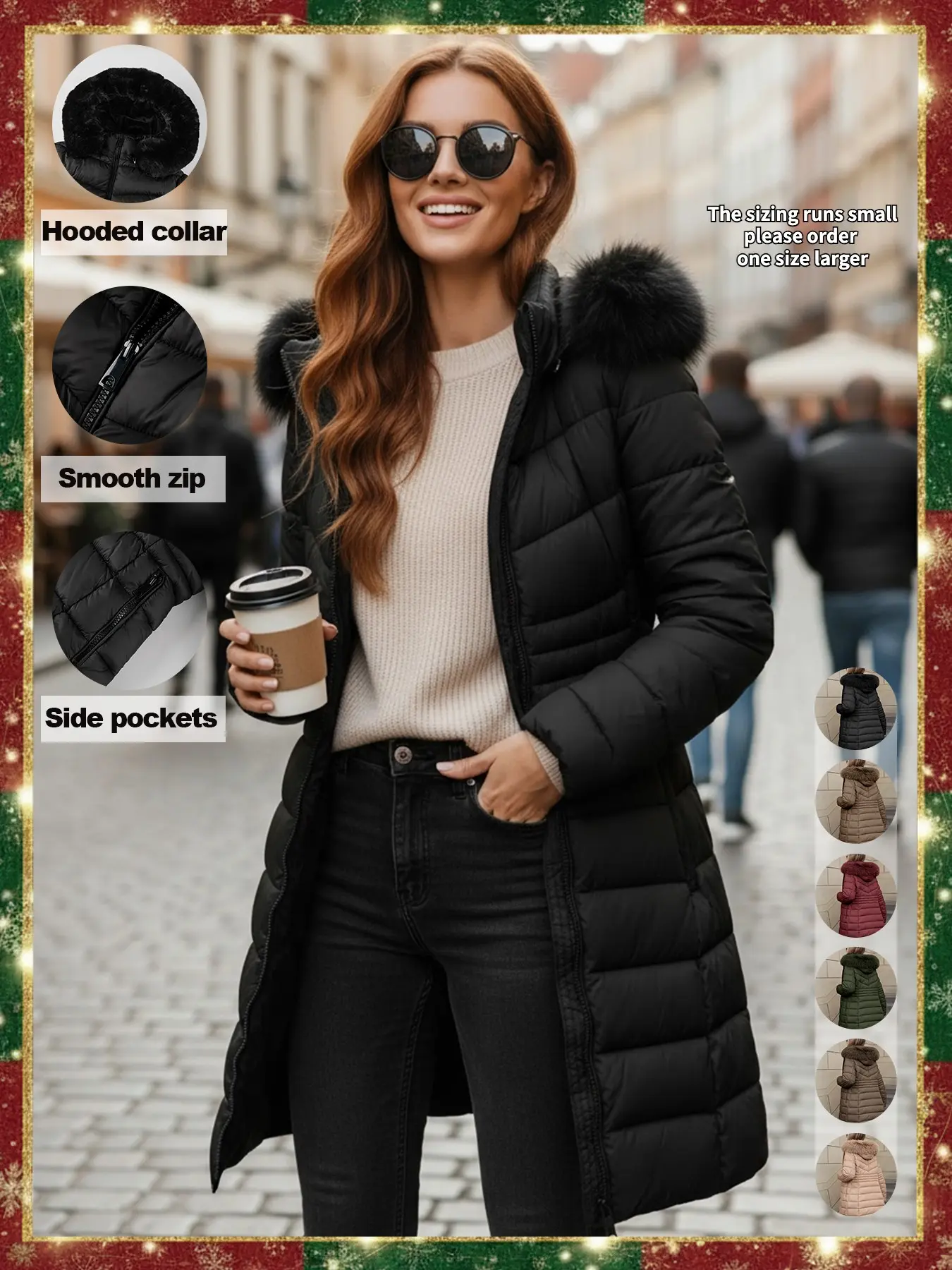 Women's Casual Hooded Waterproof Cotton Jacket, Lightweight Down Coat with Pockets, Quilted Puffer Coat, Loose Fit Thick Fabric for Fall & Winter, Quilted Puffer Jackets, Outerwear, Womenswear