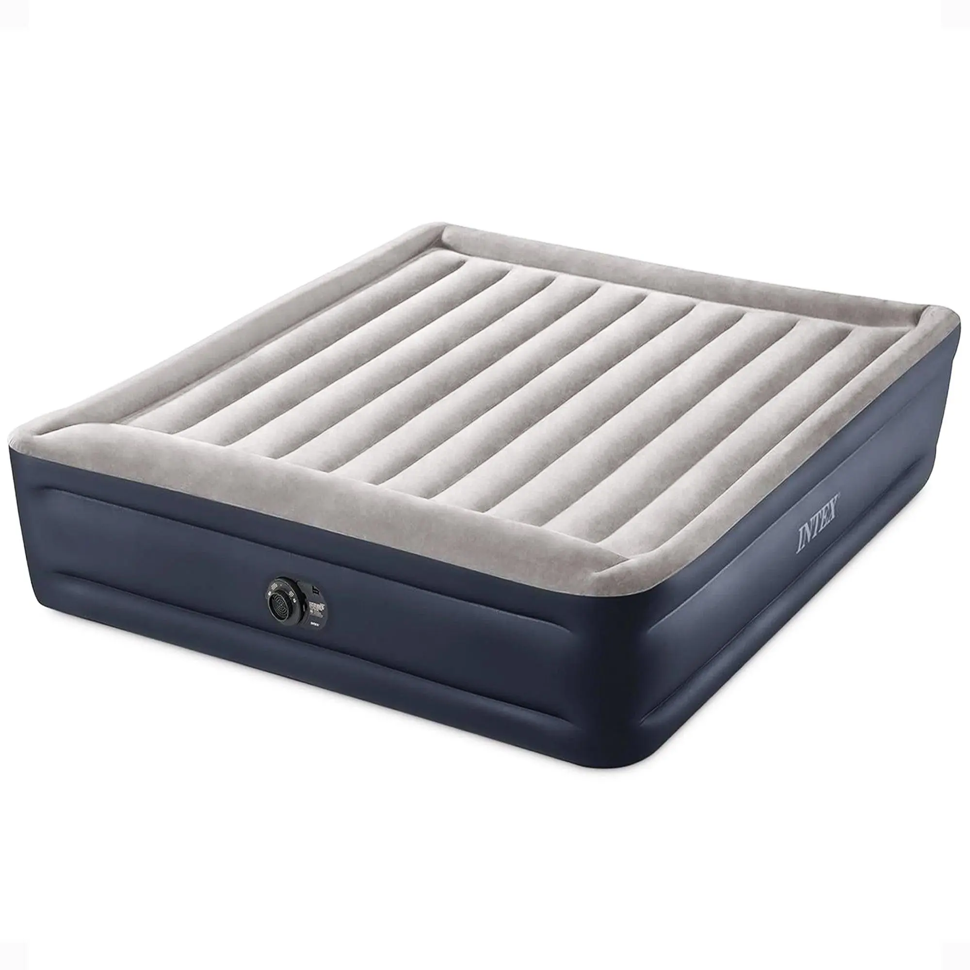 Intex Dura Beam Plus Deluxe Blow Up Air Mattress Bed with Built In Pump, King Intex Dura Beam Plus Deluxe Blow Up Air Mattress Bed with Built In Pump, King