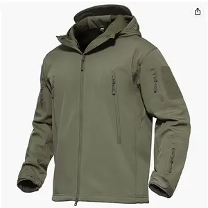 Men's Outdoor Waterproof Soft Shell Hooded Military Tactical Jacket