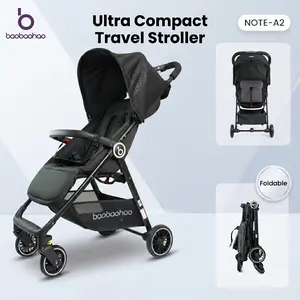 BAOBAOHAO A2-Baby Pushcart Sit or Recline, Lightweight and Foldable, Portable Umbrella Stroller, Suitable for Newborns, High-view Stroller, One-touch Folding, Four-wheel Suspension, Breathable Mesh Fabric for Summer, Airline-approved pram, Strollers For B