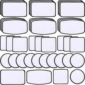 40 count Sublimation Blanks Patches - Large Iron-on Patch with Black Border - Exquisite Fabric Patches for DIY Hats Backpack T-Shirt Project (Mixed)