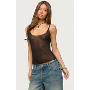 Edikted Women's Meena Shiny Knit Tank Top
