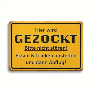 Retro Game Metal Sign - 12x8 inches | Perfect for game rooms, men's caves, and birthday decorations | Durable iron construction | Ideal gift for gamers, game room decoration, perfect room décor