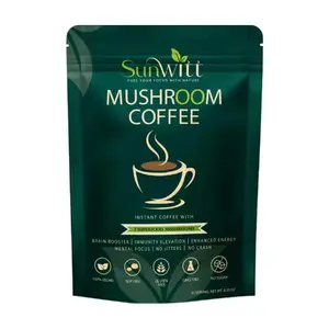 Sunwitt Mushroom Coffee - Premium Rich Blend with Cordyceps Chaga & Turkey Tail - Functional Ingredients for Focus and Energy - Natural Elegance - Gluten Free Soy Free No Sugar