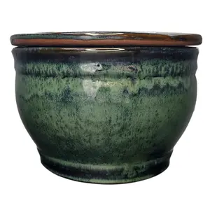 T-Trove Round African Violet Self Watering Pot Green