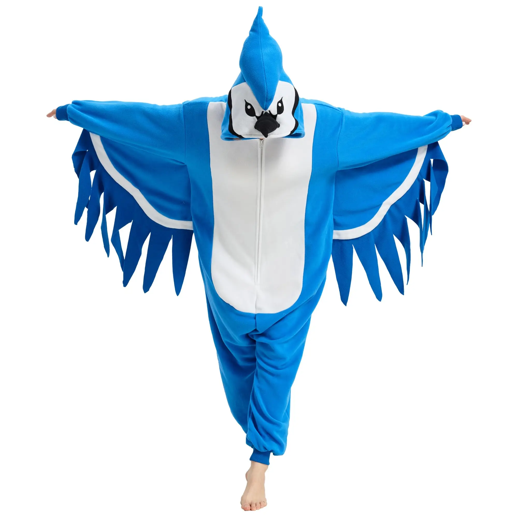 halloween  2025  costume Blue Jay  Pajamas Animal Bird Costume One-Piece Cartoon Bluebird Cosplay Jumpsuit Women Retro Party Costume Accessory monster onesie Womenswear Clothes cat ears holloween costumes skull suit wings