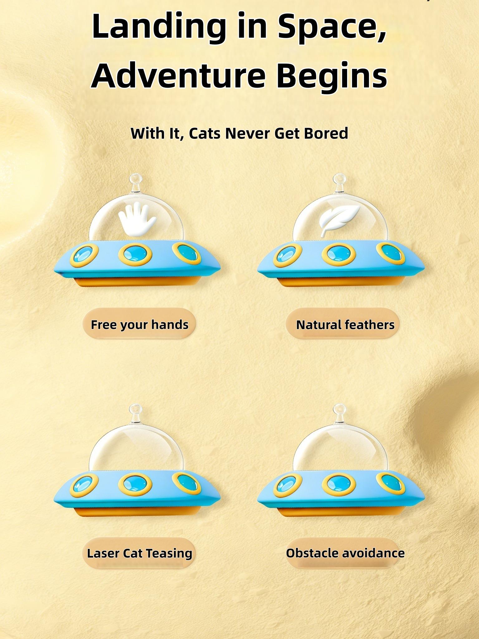 Automatic Obstacle Avoidance Cat Toy, 1 Piece USB Rechargeable Interactive Cat Toy, Automatic Rotating Silent Design Cat Teaser Toy, Automatic Rolling Ball, Pet Supplies