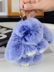 【Mother's Day Gift】Handmade Cute Bunny Plush Keychain, Adorable Knitted Design, Perfect for Car, Bag, Phone, Fuzzy Keychain, Ideal Gift for Holidays & Birthdays