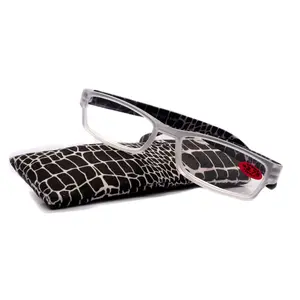 Xena, (Premium) Reading Glasses, Square Readers Clear Frosted +1.25.. +6 High / Strong Magnifying Eyeglasses (Black Giraffe) NY Fifth Avenue Lightweight Unisex