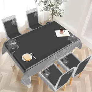 2/4/6/5/7 pieces of fashionable and high-end dining chair cover and tablecloth sets, thickened dining chair cover and tablecloth sets (1 tablecloth + 4 chair covers or 1 tablecloth + 6 chair covers), easy to care for, reusable, for home decoration