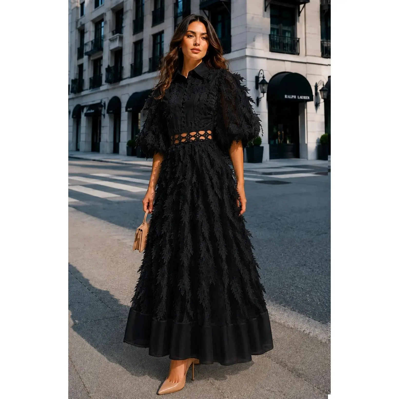 Feather Maxi Dress
