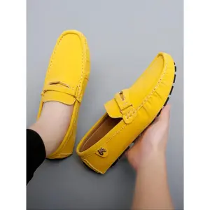 High-Quality Unisex Handmade Loafers, Slip-On Large Size Shoes, Metal Decor, Fashion Casual Lightweight Comfortable Outdoor Walking