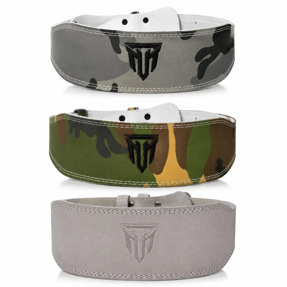MT 4" Leather Weight Lifting Belt – Heavy Duty Back Support Gym Fitness Bodybuilding Men Women Sport Belts Supporting Belts Strength Training Benches