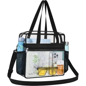 Clear Tote Stadium Approved, Security Travel & Gym Clear Bag for Work, Sports, Games, Concerts, Essential Gear for Events, Personal Item Bag
