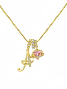 Personalized name letter necklace, Initial letter necklace, free of allergenic ingredients, with adjustable size, Valentine's Day gift for women and girls, Birthday Gift