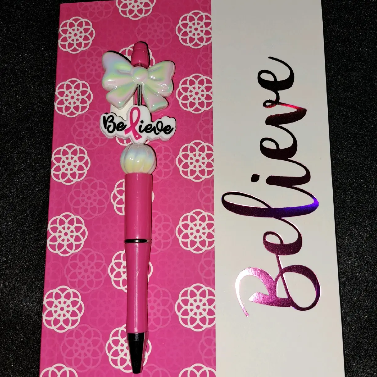 Beaded pen and journal set