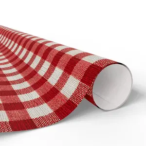 Red Gingham Wrapping Paper - Rustic Gift Wrap, Glossy Finish