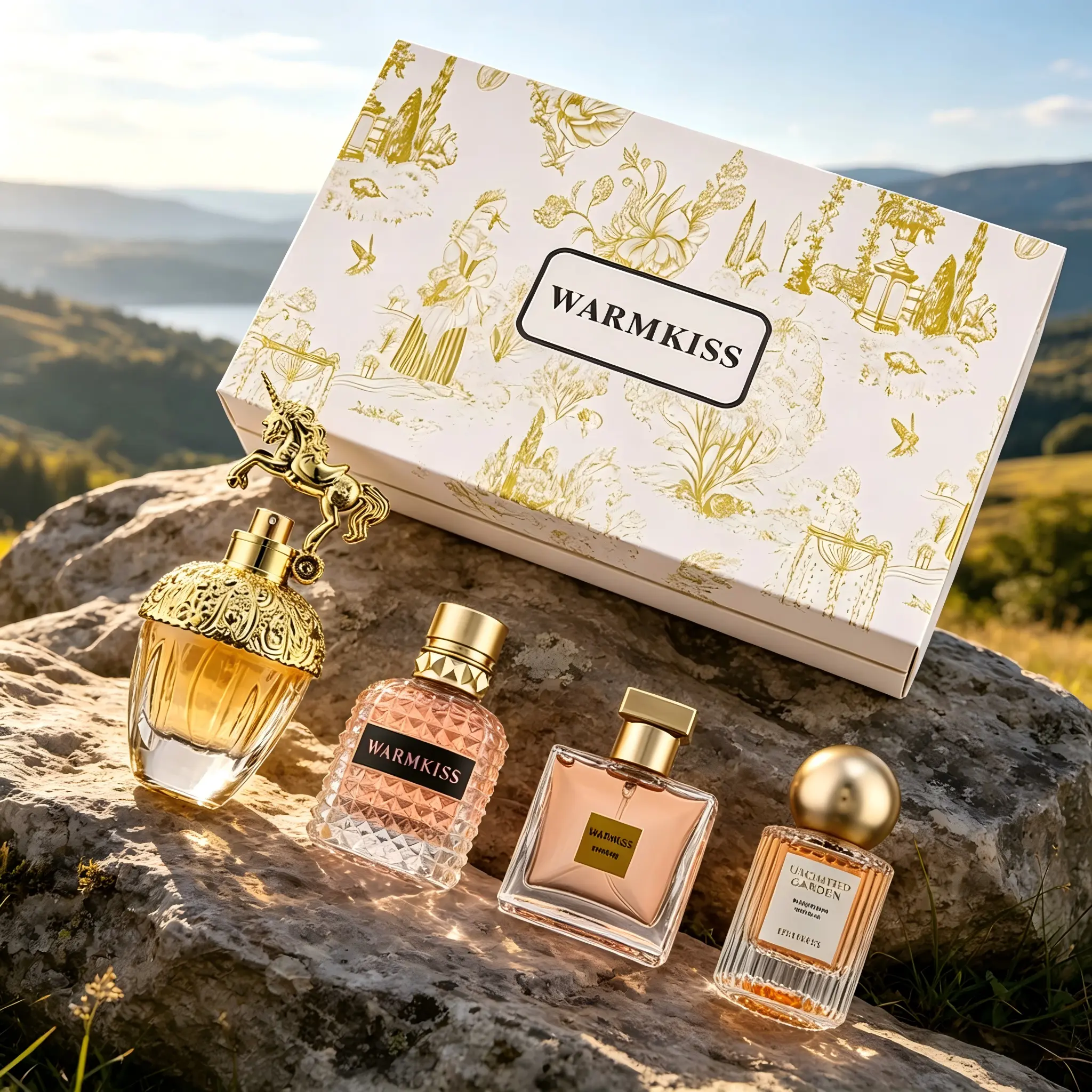 WARMKISS Women's 4-Piece Luxury EDP Gift Set, Long-Lasting Eau de Parfum for Adults with Floral, Fresh and Clean, Citrus Notes, Single Item Fragrance Set, Long Lasting Perfumes, Gifts For Women, Scent Set