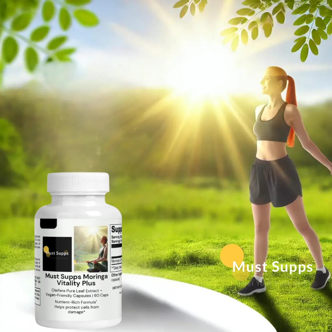 Must Supps Moringa Vitality Plus! Oleifera Pure Leaf Extract – Vegan-Friendly Dietary Supplement | 60 Capsules