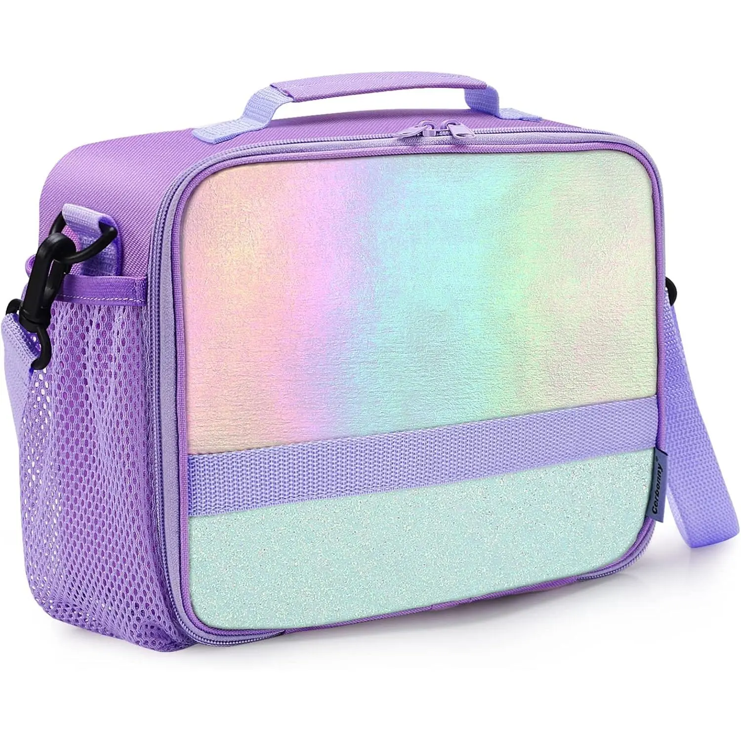X-LBK15  Kids Lunch Box, Crystal Purple, Insulated, Durable, Adjustable Shoulder Strap, Keeps Food Warm, Ideal for School and Travel