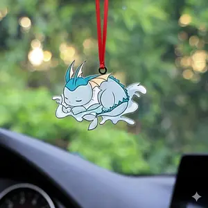 Vaporeon Eevee Evolution Poké Acrylic Ornament, 2025 Christmas Tree Decoration, Decor Home, 2D Flat