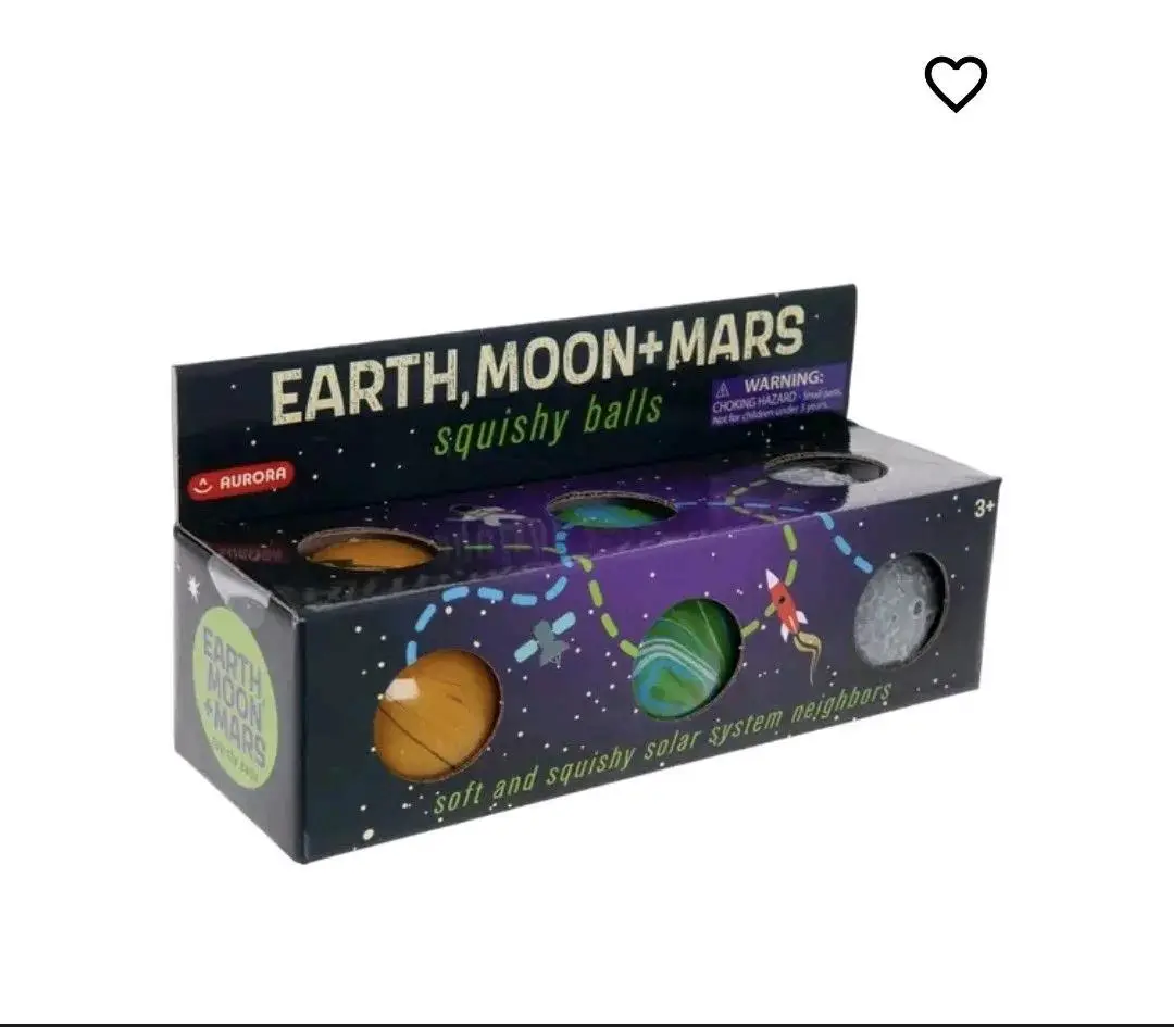 Earth Moon And Mars Squishy Balls Set Of 3