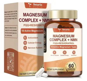 Magnesium Complex with NMN Supplement, NAD Supplements for Women Sleep & Relax, Boost NAD Levels, Cellular Energy & Anti-Aging, NMN NAD Resveratrol Supplement with PQQ, Non-GMO