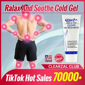 Clearzal Soothing Cooling Gel 100g, Relieving Body Gel, Cooling with Menthol and Frankincense, Helps Relieve Muscle Tension , Relax your waist, legs, knees, shoulders and neck to relieve fatigue, Sports Soothing Cooling Gel Body Care Lotions