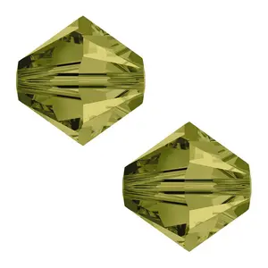 100pcs Adabele Austrian Faceted Bicone Crystal Beads #5301, Khaki Green, Size Selections: 3mm/4mm/5mm/6mm