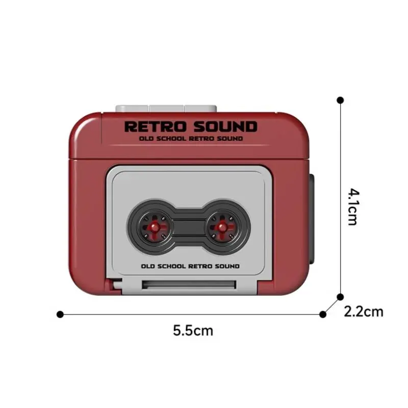 1/2Pcs Retro Recorder Keychain 15S Recorder Cassette Tape Keyring Student Bag Pendant Couple Friends Gift