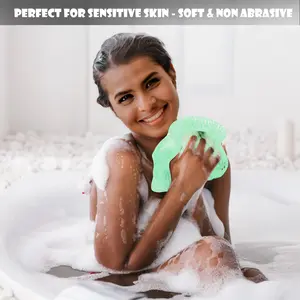 SubSahara African Exfoliating Net Sponge Authentic - 2 Pieces Scrubber for All Skin Types, Ideal for Face & Body Daily Use, Durable, Travel Portable, Nylon Material, Machine Washable - Bath