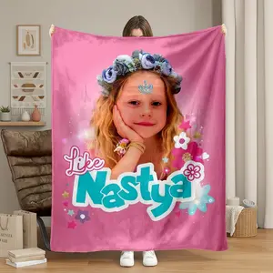 Like Nastya Flannel Blanket, High-Definition Digital Print, Soft Warm Throw for Sofa, Office Bed, Camping, Travel, All Seasons Gift, Personalized Flannel Blanket, Custom Photo Blanket, Personalized Picture Blankets