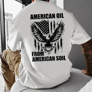 American Oil From American Soil T-Shirt Patriotic USA Energy Independence Shirt Oilfield Worker Roughneck Shirt Support American Energy Blue Collar Worker Gift Graphic Tee