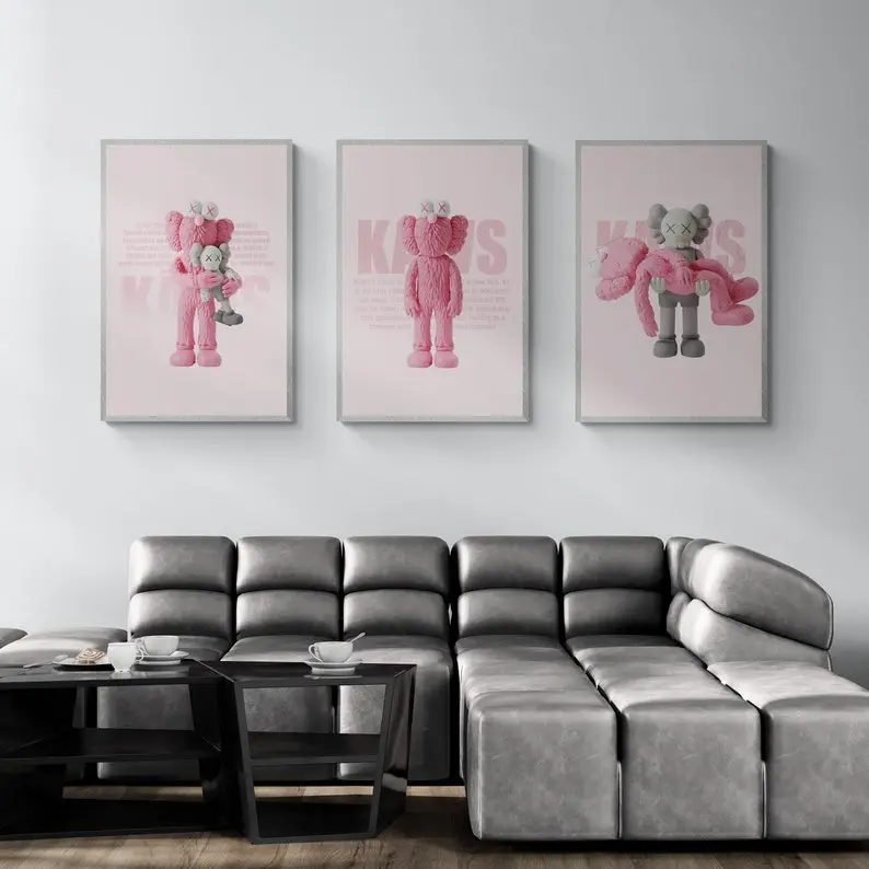 Pink Hypebeast Toys Poster, Figure Printable Wall Art