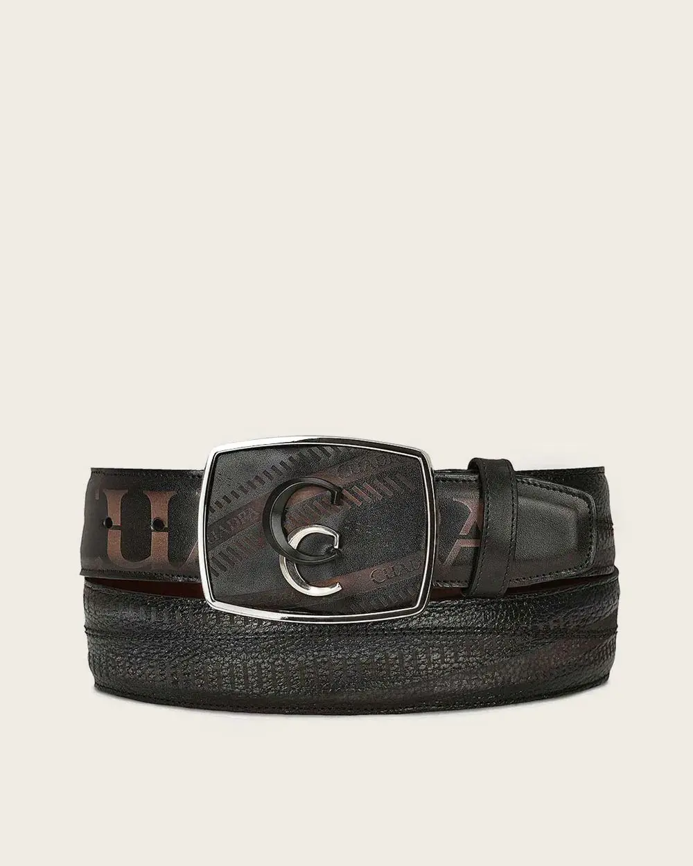 Cinturon Cuadra Res Gris