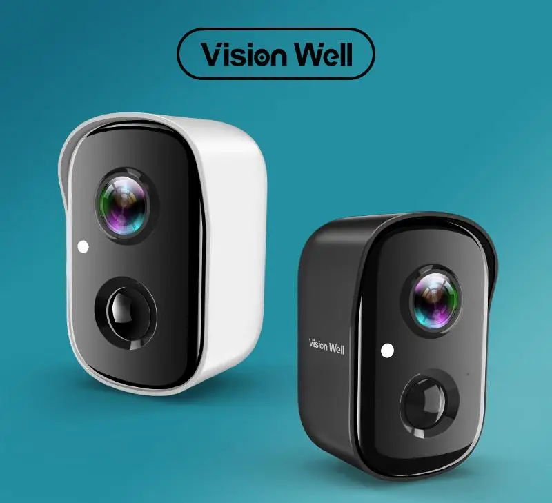 Vision Well Wireless Cameras for Home Outdoor Security, Battery Powered 1080P HD WiFi Security Outdoor with Spotlight, AI Motion Detection, Rechargea